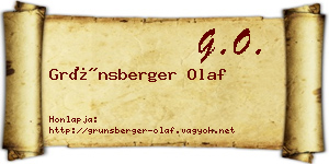 Grünsberger Olaf névjegykártya
